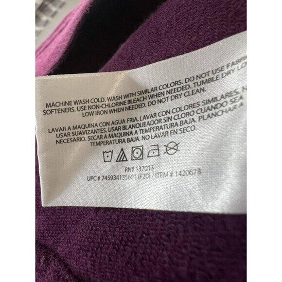 Orvis Women's Top Hoodie Size Large Burgundy Gray White Cotton Blend Long Sleeve - Picture 3 of 5